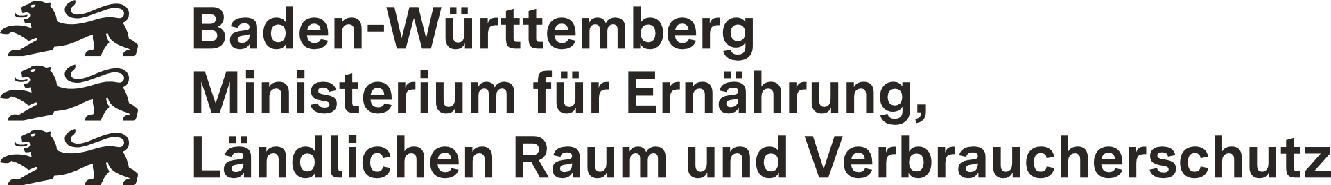 Logo des baden-württembergischen Ministeriums für Ernährung, Ländlichen Raum und Verbraucherschutz mit Löwenmotiven.